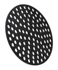 Heavy Duty Iron Floor Drain Cover For Garage Use 8 Inch Floor Strainer With Rust Resistant Powder Coated Finish Thick 1/5 Inch Steel Built