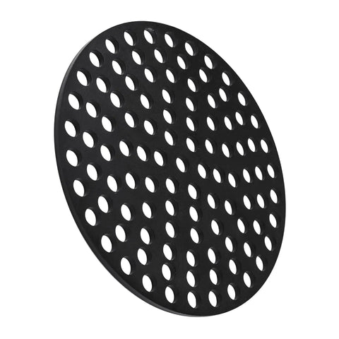 Heavy Duty Iron Floor Drain Cover For Garage Use 8 Inch Floor Strainer With Rust Resistant Powder Coated Finish Thick 1/5 Inch Steel Built