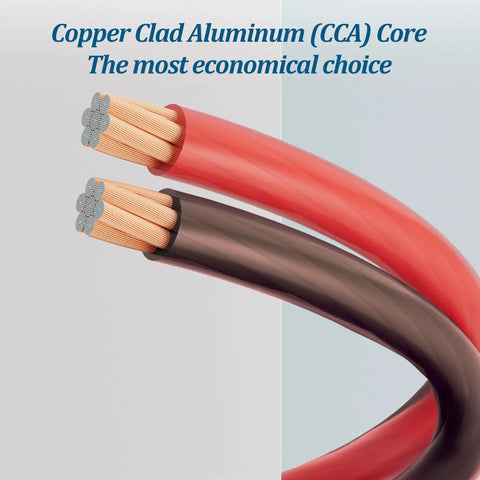 4 Gauge Car Audio Wire Kit 20ft Red And 5ft Black Copper Clad Aluminum Pro Grade Battery Cable For Amplifier Power And Ground High Current Automotive Wiring For Speakers Subwoofers And Audio Install, red and black CCA wire ends