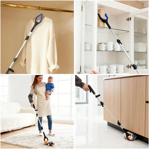 Two Pack 36 Inch Grabber Reacher Tool With Magnets And Rotating Jaw Heavy Duty Folding Pickup Tool For Seniors And Mobility Aids Trash Picker For Hard To Reach Items On Shelves And Floors