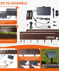 Steps to assemble outdoor solar lights for yard and pathways 20 foot connectable landscape edging with 10 no dig garden border lights.