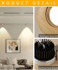 XYIANG 3.9 Inch Farmhouse Wood Grain Recessed Lighting Housing Trim Kits 7W Led Recessed Lighting showcased in modern living room.