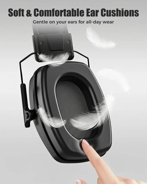 Soft cushion on High Quality Hearing Protection Ear Muffs SNR 29 dB Noise Canceling for Adults Teens Adjustable Headband