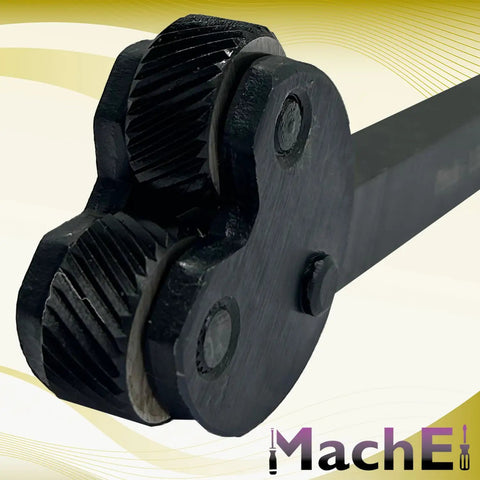 Pivot Head Diamond Knurling Tool With Half Inch Square Shank for lathe, epoxy black finish, medium pitch knurling close-up