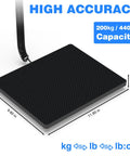 Maxus Shipping Scale 440Lb 10g Accuracy Digital Postal Scale platform illustration with measurements and capacity details