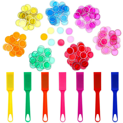 Seven Colorful Magnetic Bingo Wands with 200 Magnetic Chips Turn Math into Fun Counting Sorting and Family Game Night