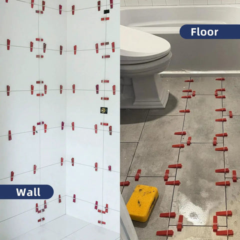Tile Leveling System Kit With Plier And 1000 Spacers Clips And 200 Reusable Wedges For Ceramic Tile And Stone Installation 1/16 Inch Spacers DIY Friendly Pro Grade Fast Easy Setup And Professional Results used on wall and floor tiles