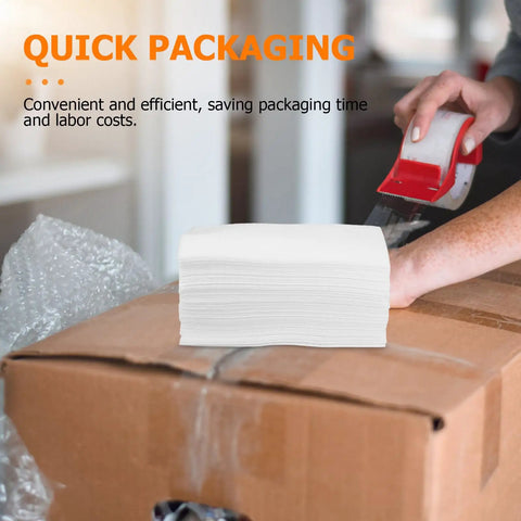 100 Pack White EPE Packing Bags for Glassware Protection and Fragile Items, Soft Cushioning Sleeves for Moving and Shipping