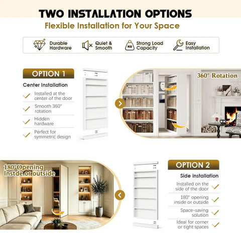 Hidden Door Pivot Hinge Heavy Duty Murphy Door Hardware With 580 Lbs Capacity Built To Handle Solid Wood Doors Sag Free For Secret Rooms And Fully Loaded Bookcases Invisible Design, 360° rotation installation options