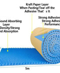 Professional Polyurethane Self Adhesive Soundproofing Foam Rolls Five Meter Long showcasing blue wave sound absorbing foam roll.