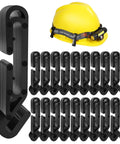 Hard Hat Light Clips 20 Pack For Headlamps Cap Style Helmet Mounts With Anti Slip Buckle next to yellow hard hat
