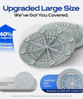 2 Pack Silicone Shower Drain Hair Catcher Designed For Sunken Tub Installations Heavy Duty Strainer shown side by side.