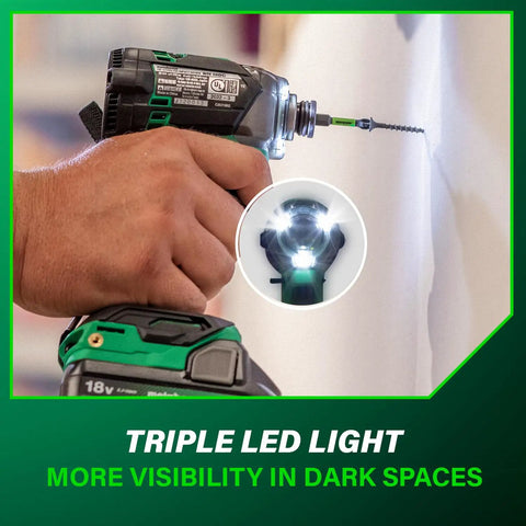 Using 18V MultiVolt Triple Hammer Impact Driver Kit With Case, 2 Lithium Batteries And Charger, 1/4-Inch Chuck on wall