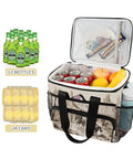 Insulated Lunch Cooler Bag With Shoulder Strap For Picnic Hiking Camping And Work Reusable Lunch Box 15L Capacity open view