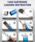 8000 PSI Heavy Duty Lever Action Grease Gun Kit With 14oz Aluminum Barrel loading instructions