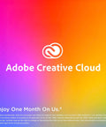 Adobe Creative Cloud logo with gradient background and offer text