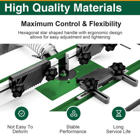 20 Pack 1/4-20 T Track Bolts And Star Knobs Set on green T slot rail for woodworking jigs, stainless steel, easy adjust