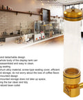 Sick Wall Mount Coffee Bean Dispenser Heavy Hitter Acrylic Canister showcasing clear storage tank and sharp gold finish.