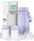 Keep Your Nursing Stash Chill Without Any Stress Using This Leakproof Breast Milk Travel Chiller That Attaches Straight To Pumps And Keeps Fresh Milk Cold All Day Long, showing cooler with bottles.