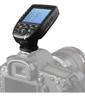 XProC Canon TTL Wireless Flash Trigger With 1 To 8000s High Speed Sync on Canon camera, highlighting large screen slanted design