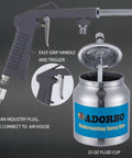 Heavy Duty Pneumatic Undercoating Spray Gun With Suction Feed Cup To Kick Rust To The Curb And Level Up Your Ride, featuring easy grip handle and 25 oz fluid cup.