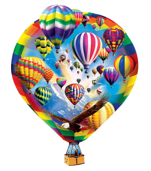 500 Piece Shaped Jigsaw Puzzle Hot Air Balloons For Adults Family And Youth Large 19.09 By 24.26 Inches Colorful Design