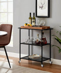 Bar cart with glasses and bottles using 1 Inch M6 Threaded Stem Casters Set Of 4 Heavy Duty Swivel Wheels with Brakes
