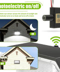 Illustration showing Outdoor 105V To 130V AC Photocell Light Sensor Switch For Dusk To Dawn Auto Lighting in use on a building.