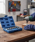 Bothyi Electric Screw Extractor Bolt Remover Set With High Carbon Steel Core And Firm Turning Action Perfect For Auto Repairs Workshop Projects Home Maintenance Diy Tasks And Serious Gear Heads Who Need Reliable Tools That Actually Grip Tough Stripped, blue case, drill use