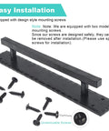 Matte Black 14 Inch Heavy Duty Barn Door Handle Set For Sliding Doors And Gates with included mounting screws.