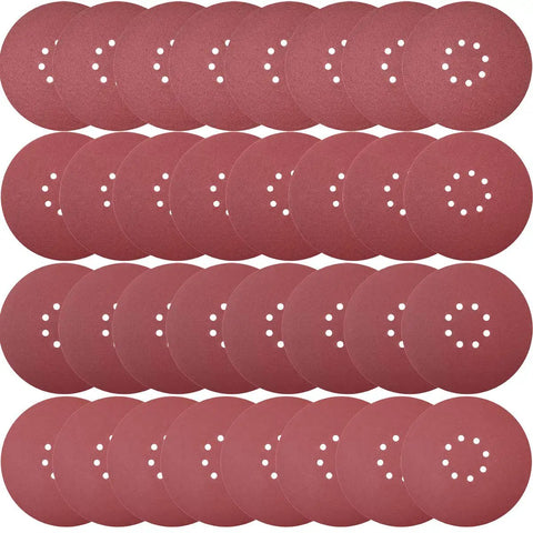 DIY Pro Grade 9 Inch Drywall Sanding Discs Set 50 Pack With 8 Hole Hook And Loop Backing Grits 60 80 120 150 240 Fits Most Sander Brands