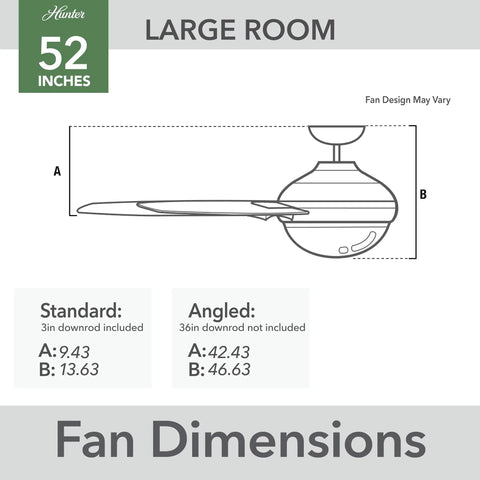 52 Inch Dempsey Brushed Nickel Ceiling Fan With Led Light Kit And Handheld Remote Reversible Motor dimensions guide