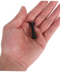 Bulk 170 Piece Steel Furniture Hardware Kit Rock Solid Screws And Nuts For Bed Frame Cabinet Assembly showing black screw in hand.