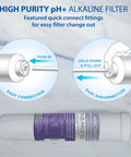 Diagram showing connection process for Replacement Filter Set For Essence Series Alkaline Reverse Osmosis System, 75 GPD FILTER-MAX-ESPH.