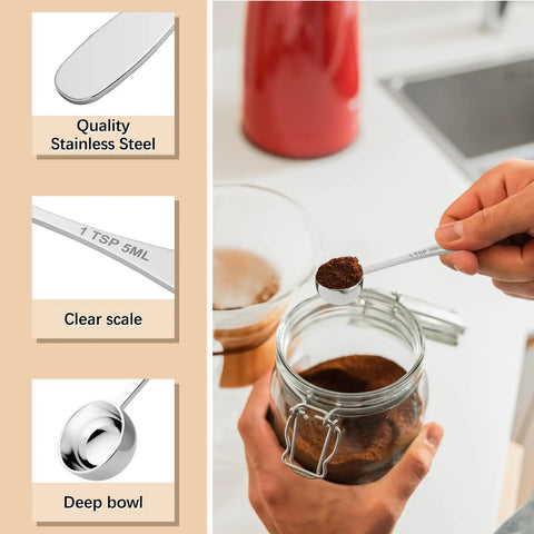 Stainless Steel 1 Tsp Measuring Spoon With 5 mL And 1/3 Tbsp Markings, Precise Teaspoon Scoop For Spices And Cooking, Durable Metal Spoon In Gift Box