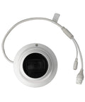 Top view of 4K 8MP Starlight IP Turret Camera With IVS Perimeter Protection, Motion Detection, Built-In Microphone, And IR Night Vision, PoE Ready, Deep Learning Human And Vehicle Detection, 2.8mm Lens, White.