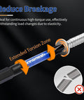 Solid As A Rock Six Piece Magnetic Spanner Bit Set In S2 Steel With Sp4 Sp6 Sp8 Sp10 Sp12 And Sp14 Sizes To Knock Down Pesky Snake Eye Security Screws On Your Impact Drivers Without Breaking A Sweat showing extended torsion zone feature.