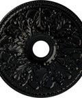 Ashley Ceiling Medallion Hand Painted Black Pearl 24 Inch Outside Diameter 4 Inch Inner Hole Two And One Eighth Inch Projection