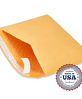 Open Kraft Bubble Mailers Self Seal Waterproof Cushioned Envelopes For Shipping In Gold Finish with USA Made seal
