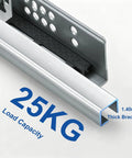 Two Third Extension Drawer Runners With Heavy Duty Soft Close Undermount Slides For Smooth Quiet Operation, 25kg load, 1.40mm steel bracket