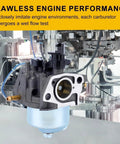 Plug And Play Carburetor For Predator Generators 3200 4000 4375 Watts 212Cc 208Cc Engine Replacement Part shown in testing setup