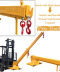 Top Shelf Forklift Jib Boom Crane 6600 Lb Capacity telescoping hoist with dual hooks, sturdy steel material, 7 to 12 ft reach.