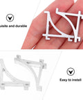 Close-up of Aluminum Refrigerator Shelf Hooks Pack Of 10, Sturdy Stainless Steel Freezer Clips for easy fridge organization and support.