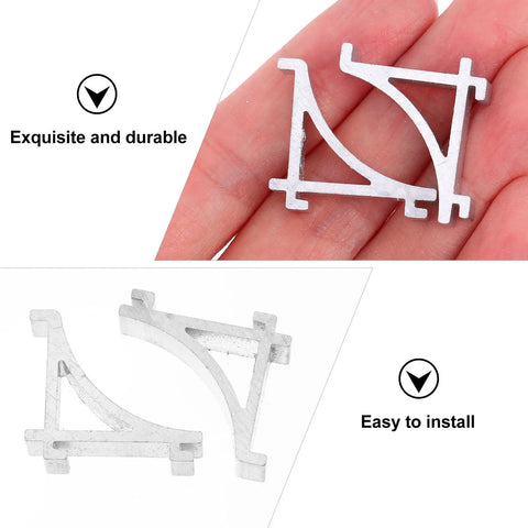 Close-up of Aluminum Refrigerator Shelf Hooks Pack Of 10, Sturdy Stainless Steel Freezer Clips for easy fridge organization and support.