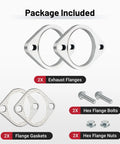Shop Rated Road Ready 3 Inch 2 Bolt Exhaust Flange Connection Kit forged from 304 stainless steel with gaskets and bolts.