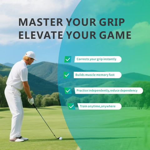 Golfer using Golf Grip Trainer for Consistent Swing Improve Grip Strength and Hand Position with Immediate Feedback Portable Durable