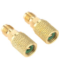 R410A Straight Swivel Mini Split Adapter With Five Sixteenth SAE Female To One Quarter SAE Male Quick Couplers, brass pair