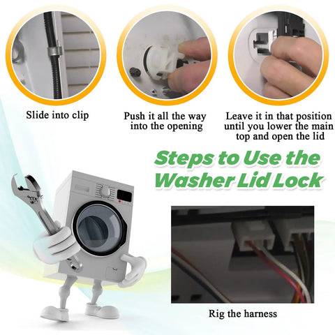2026 Upgraded Washer Lid Lock Switch 3 Wire Replacement Drop In Replacement compatible washer lid lock installation steps and wiring harness