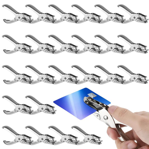 24 pack single hole punch one quarter inch handheld paper punch for circle holes metal construction delivers 5 to 10 sheets per punch