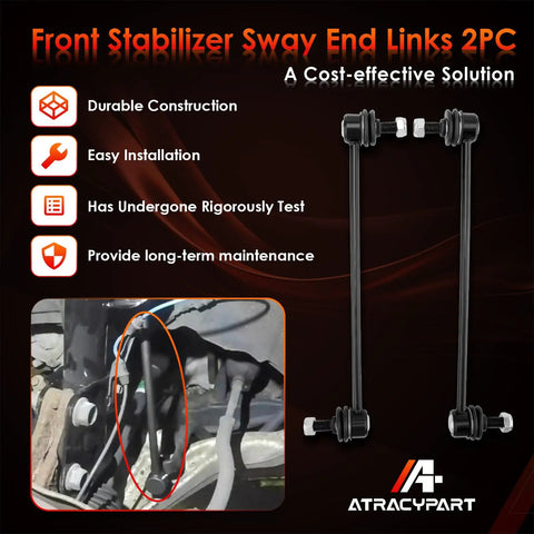 Front Sway Bar Links Set For 2007 2016 CR V And 2007 2012 RDX Replacement OEM Style For A Smoother Ride And Tight Cornering Eliminates Clunk Reduces Body Roll Heavy Duty Performance 2 Piece Pair front stabilizer sway end links, black steel pair